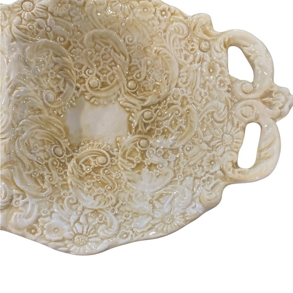 Pizzato Italian Hand Painted  Cream Double serving dish by Pizzato - Picture 3 of 7